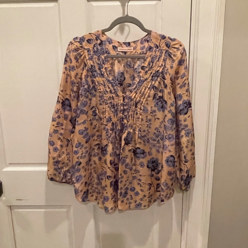 Beautiful Rebecca Taylor Floral Silk Top Size 4